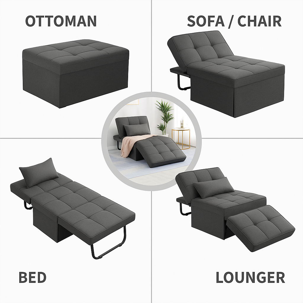 🔥 Otto™ 4-in-1 Sofa Bed – The Ultimate Space-Saving Convertible Chair