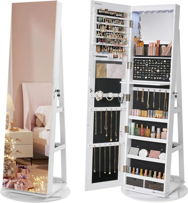 ✨ 3-in-1 Mirror with Shelf & Jewellery Organiser – Style Meets Function