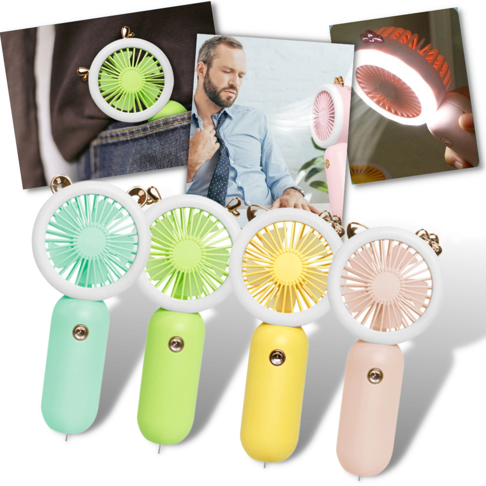 Handheld Pocket USB Fan with LED
