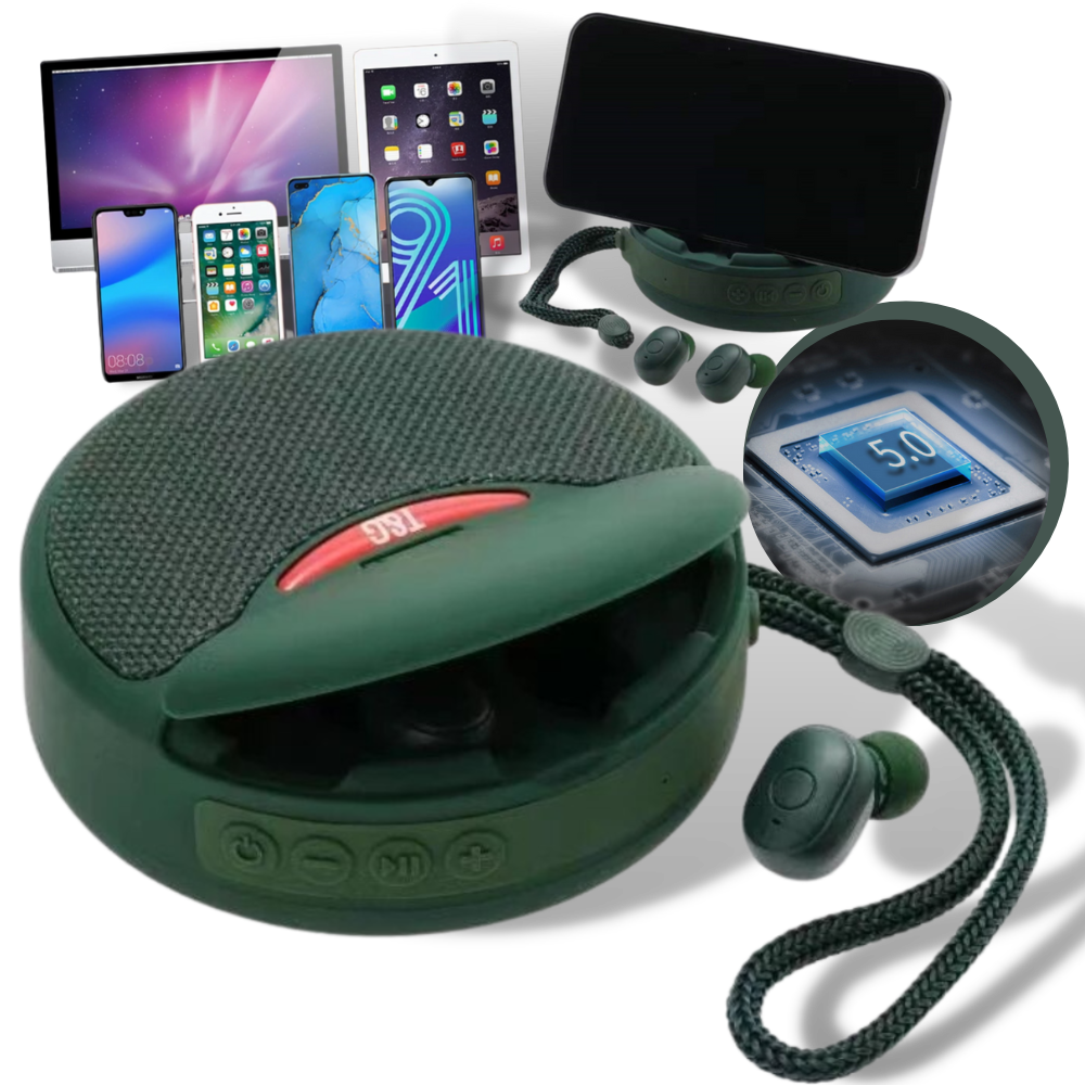 Wireless Bluetooth Speaker with Earbuds