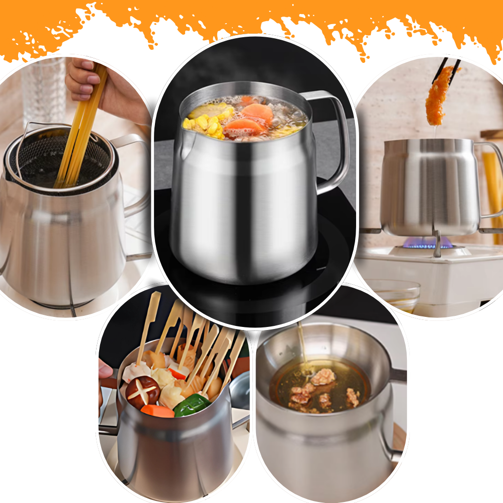 2-in-1 Stainless Steel Deep Frying Pot