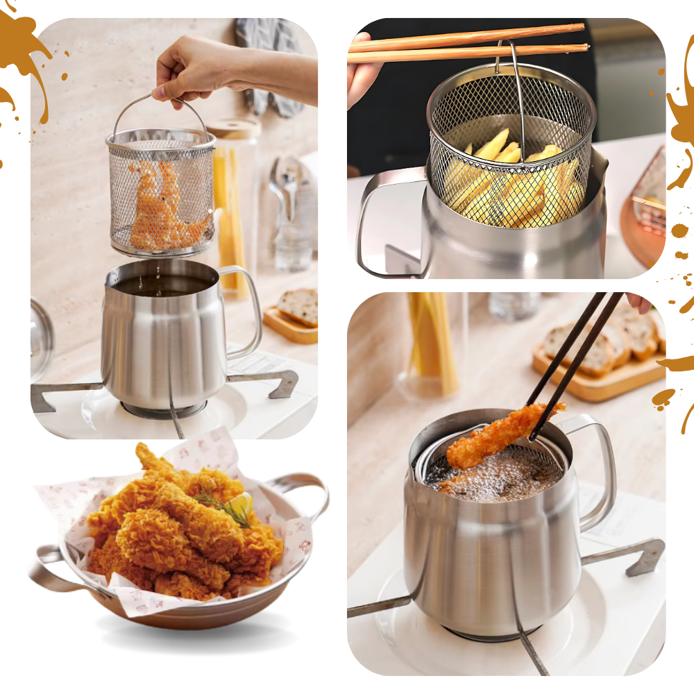 2-in-1 Stainless Steel Deep Frying Pot