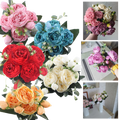Artificial Silk Peony and Roses Flower Bouquet