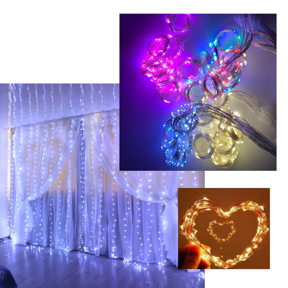 String Curtain of Fairy Lights with Remote Control