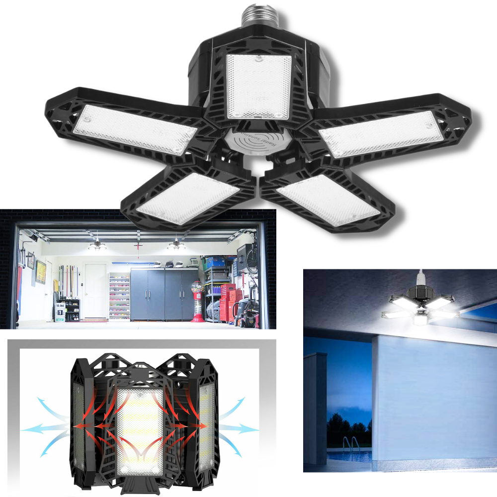 Garage Light with 5 Foldable Panels