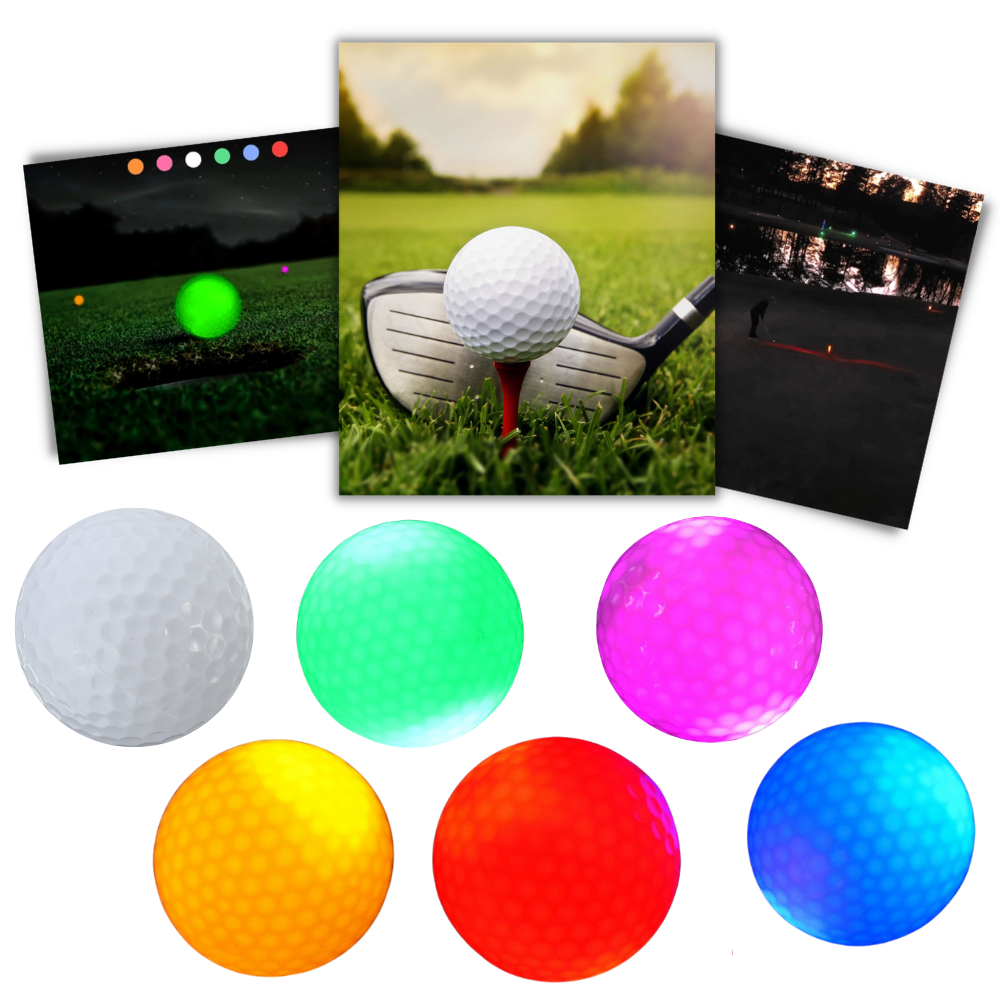 Pack of 6 LED Glowing Golf Balls