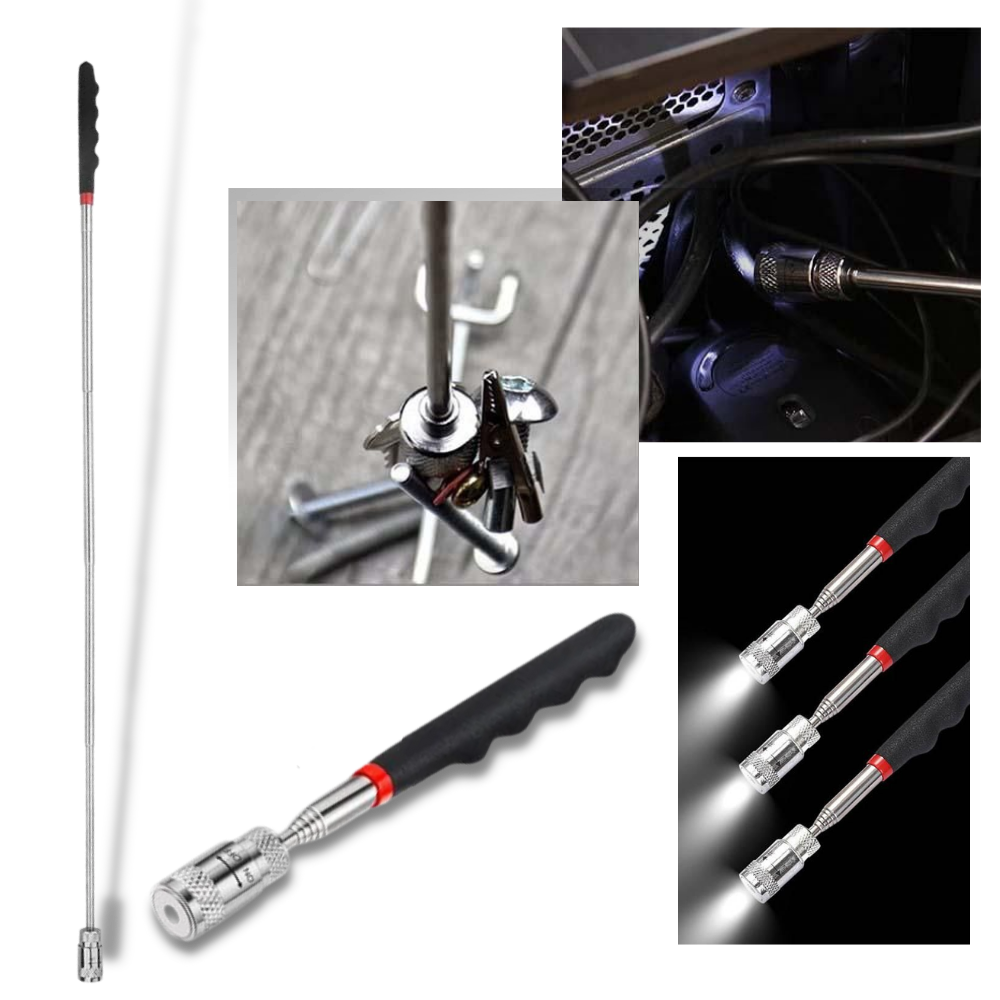 Retractable Magnetic Pickup Tool with LED