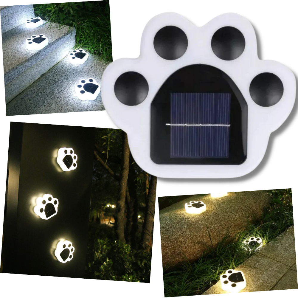 Solar-Powered Paw Print Pathway Light