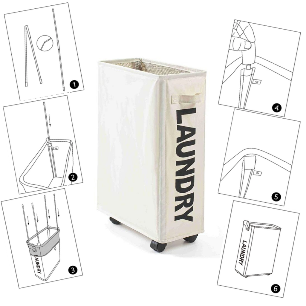 Portable Laundry Basket with Wheels