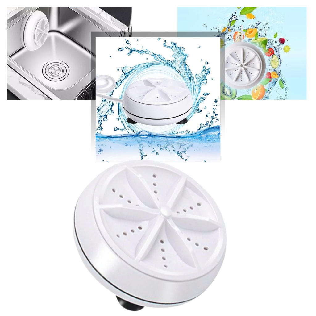 Portable ultrasonic dishwasher & laundry machine