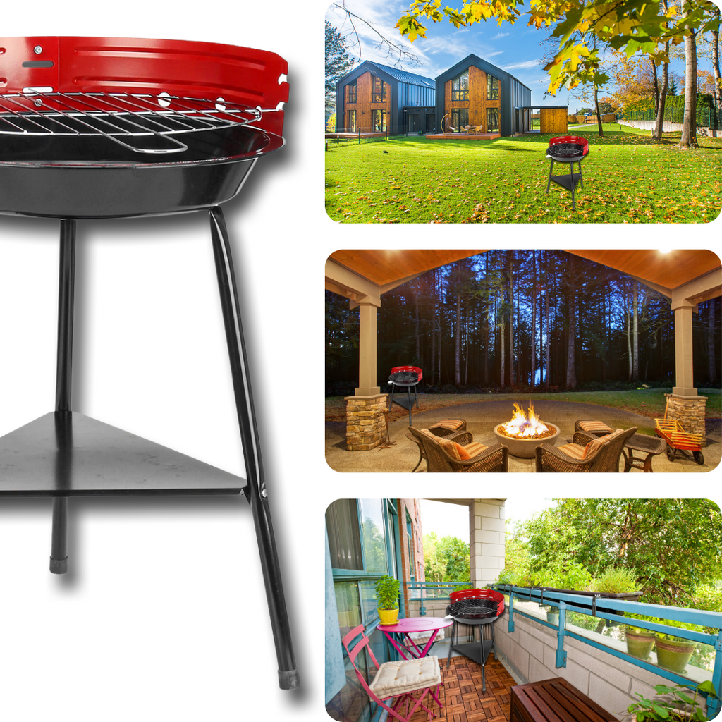 Portable round BBQ charcoal grill