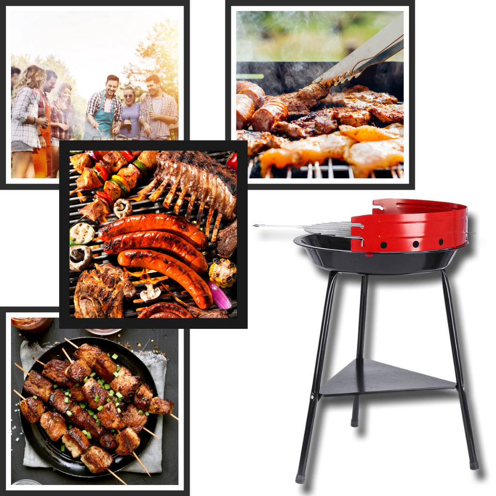Portable round BBQ charcoal grill