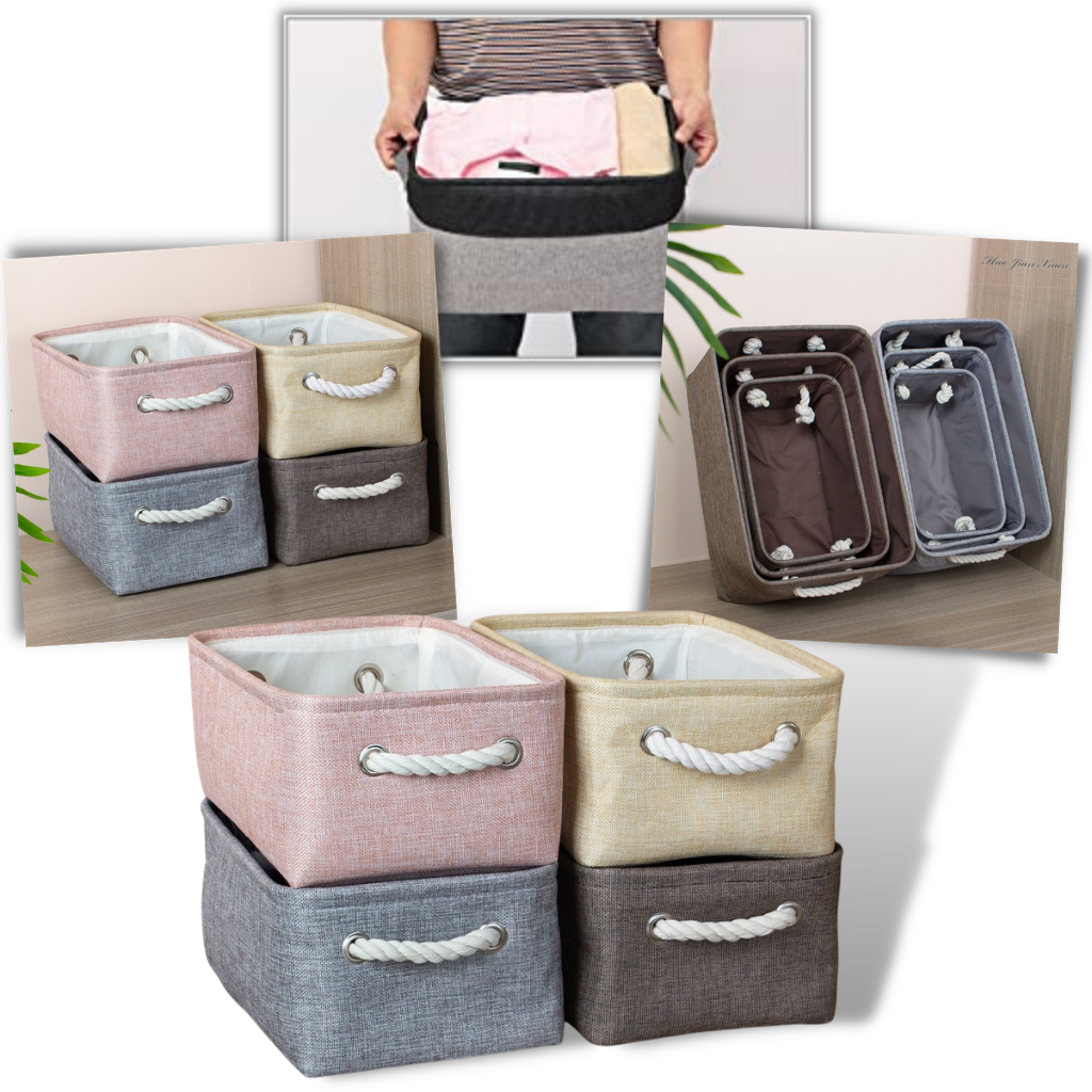 Stylish Linen Basket with Rope Handles