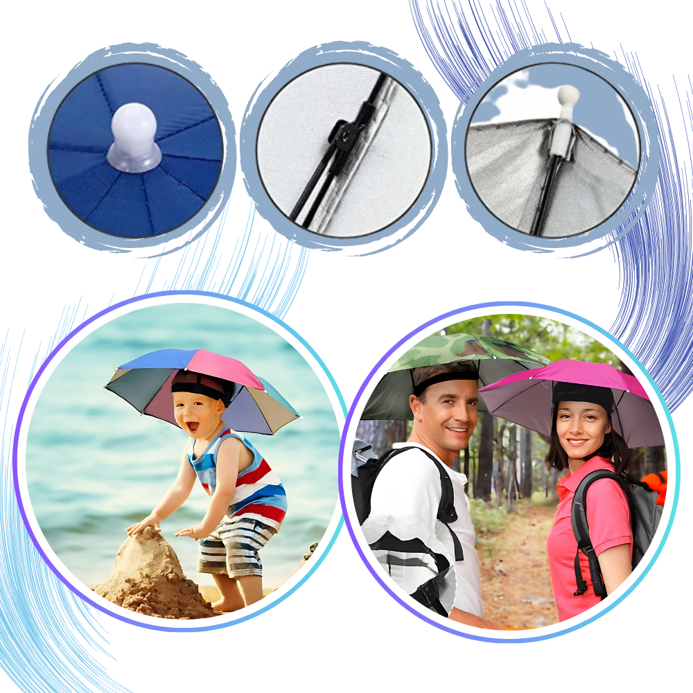 Adjustable Hand-Free Umbrella Hat