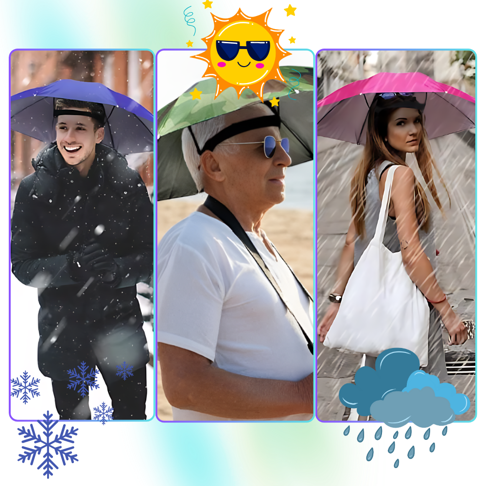 Adjustable Hand-Free Umbrella Hat
