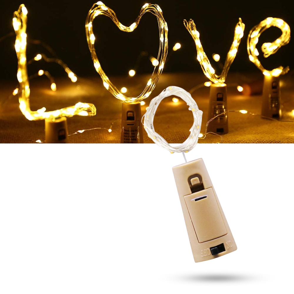 Bottle string LED light with cork (pack of 3)