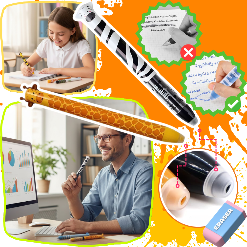 Cartoon Festive Heat Erase Pens