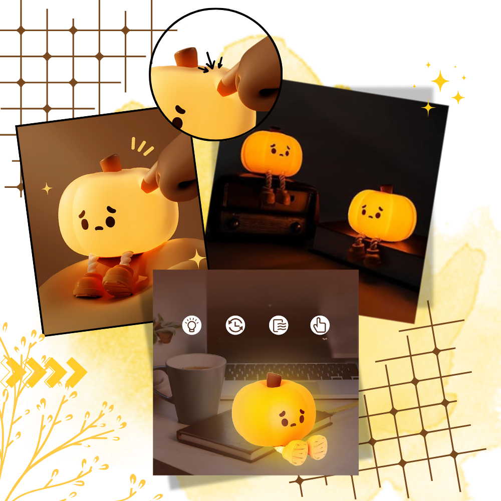 Cute Sad Pumpkin Night Light