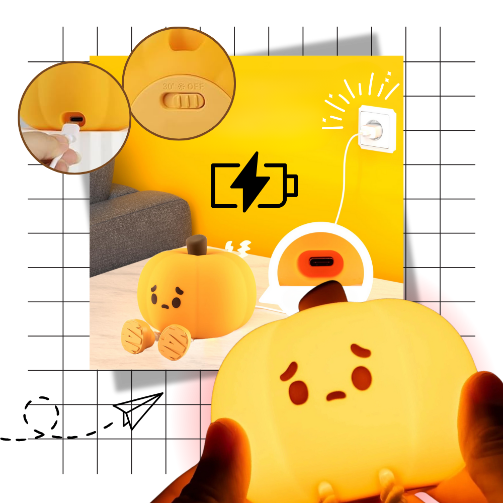 Cute Sad Pumpkin Night Light