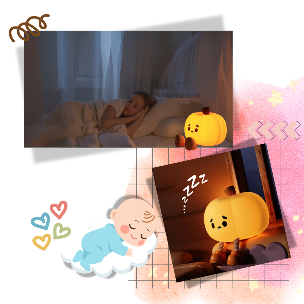 Cute Sad Pumpkin Night Light