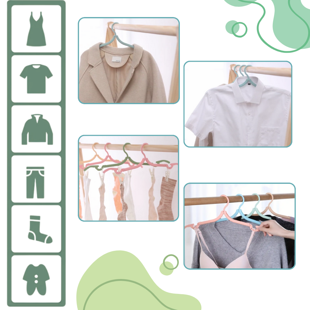 Dual-Size Foldable Clothes Hangers
