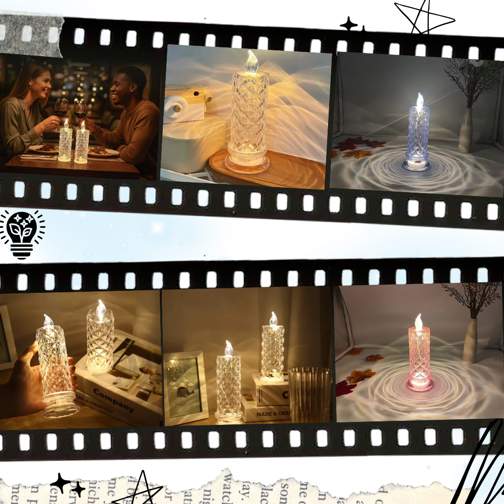 Flameless Crystal Candle Lamp