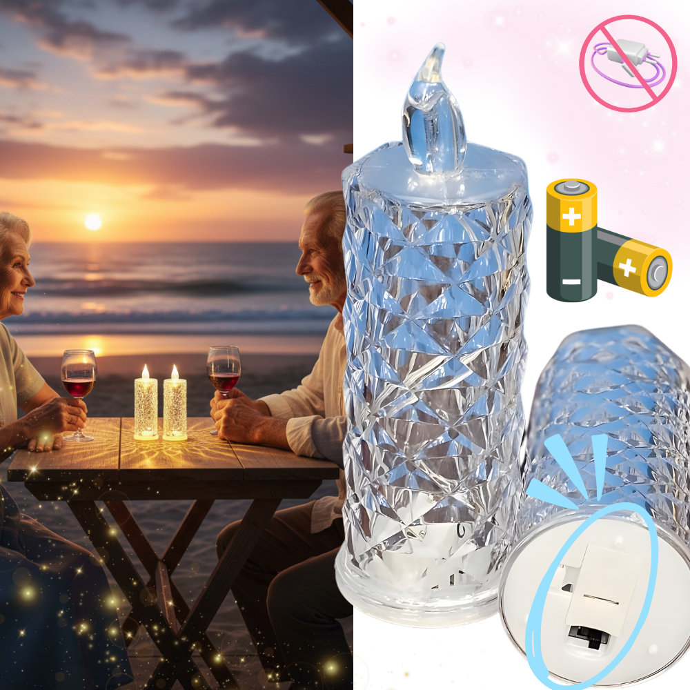 Flameless Crystal Candle Lamp