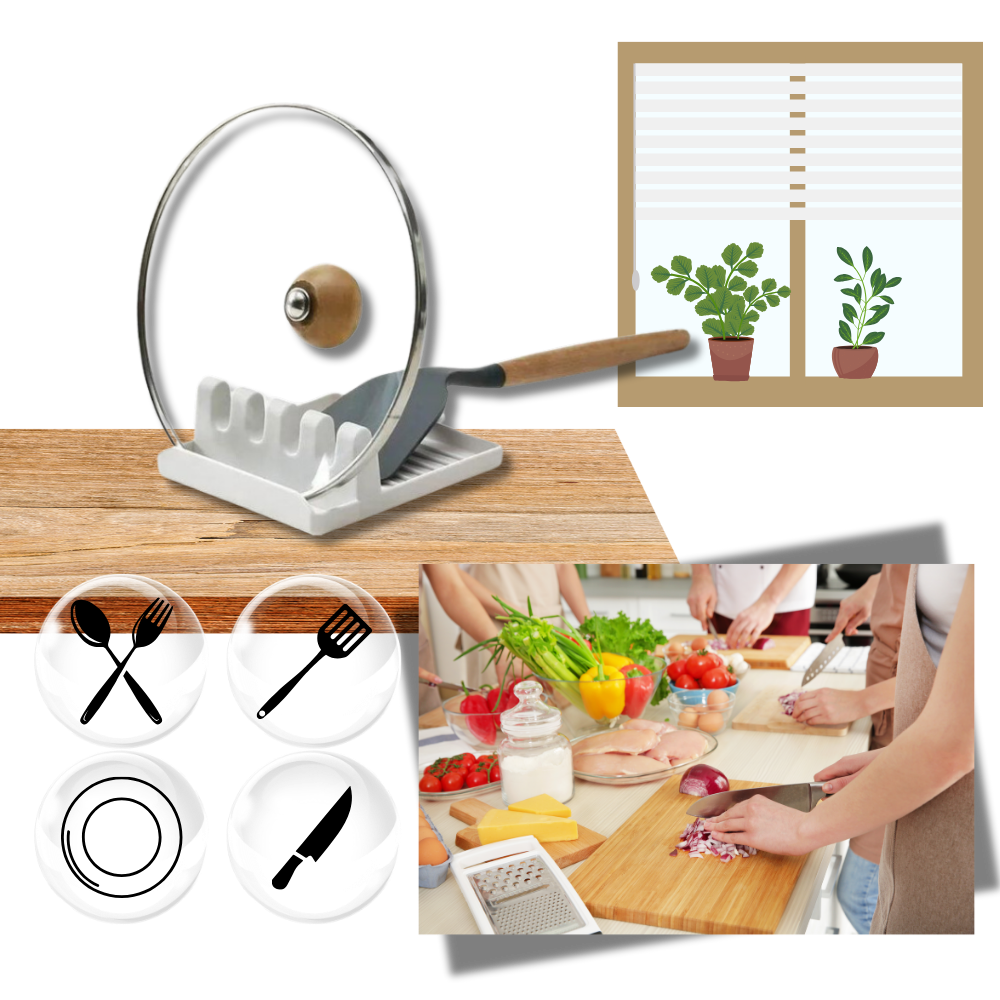Four-Slot Non Slip Spatula Rack