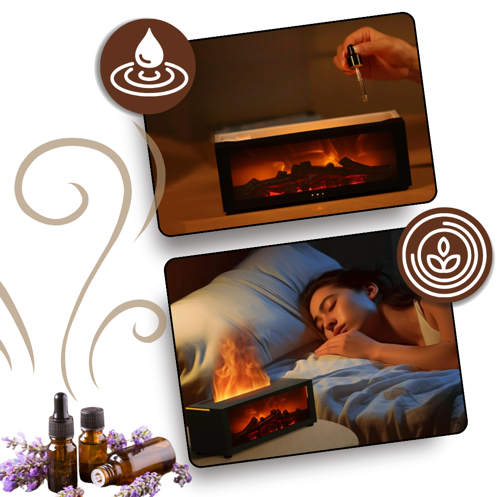 LED Fireplace Simulation Essential Oil Diffuser