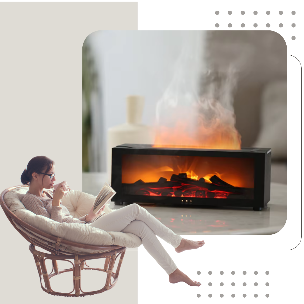 LED Fireplace Simulation Essential Oil Diffuser