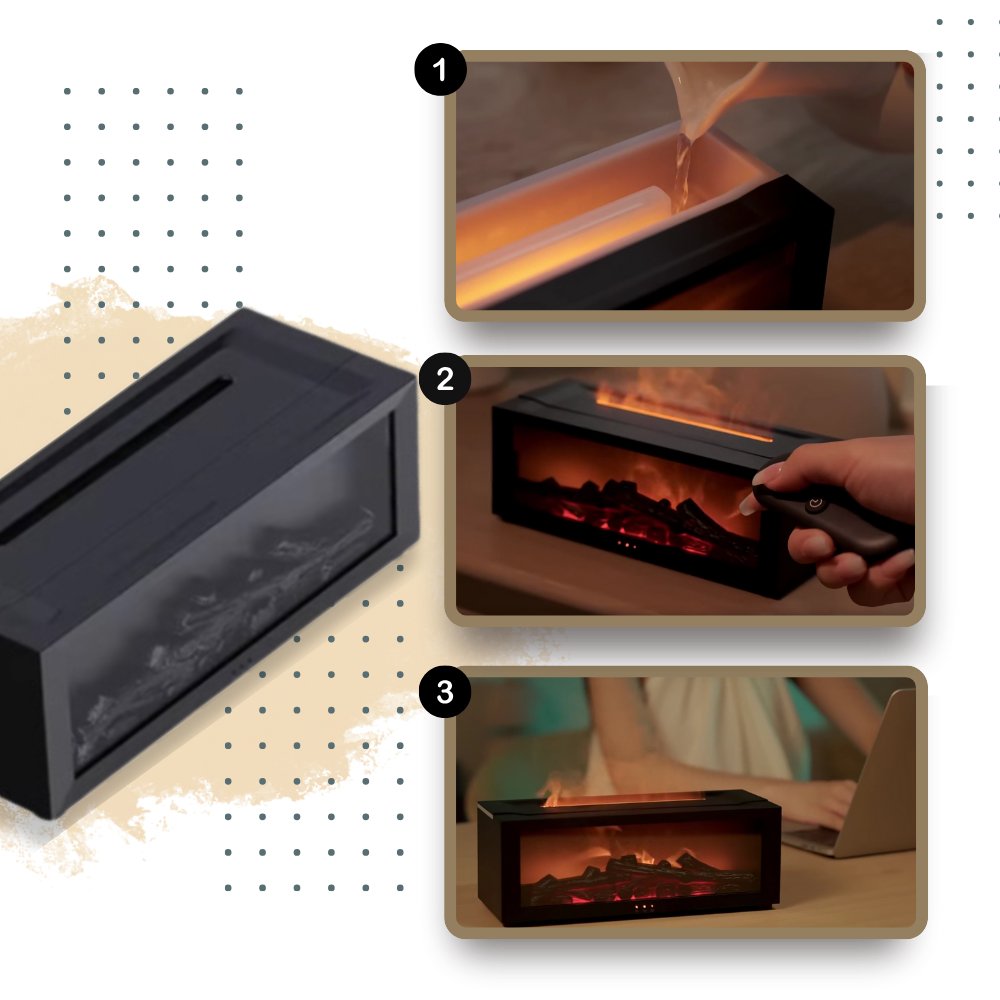 LED Fireplace Simulation Essential Oil Diffuser