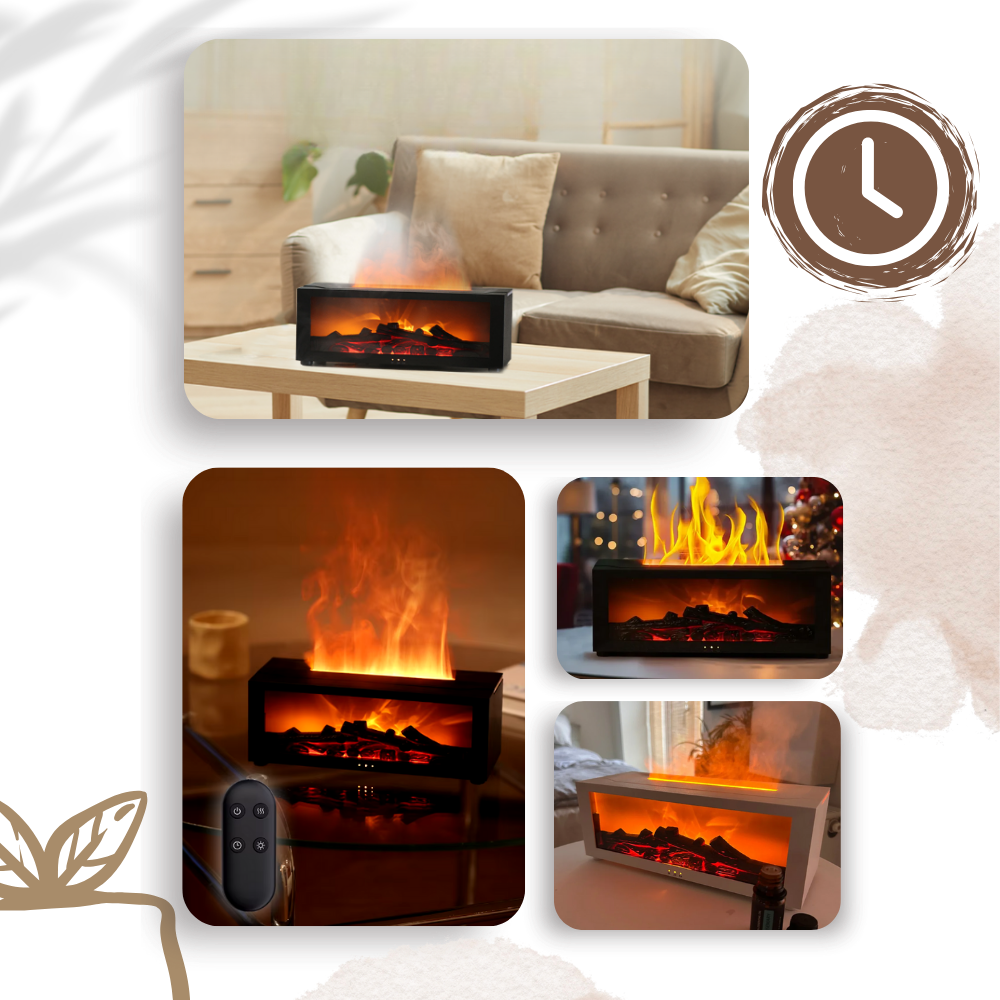 LED Fireplace Simulation Essential Oil Diffuser