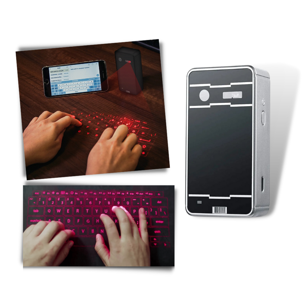 Portable holographic keyboard