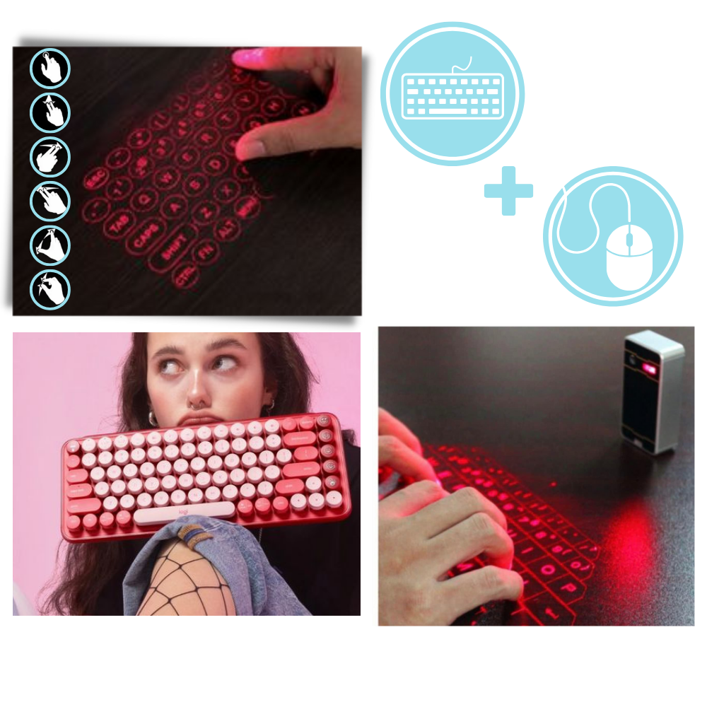 Portable holographic keyboard