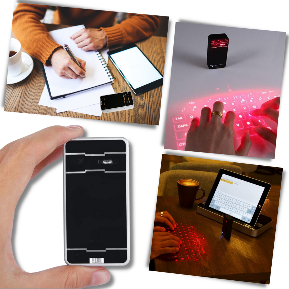 Portable holographic keyboard