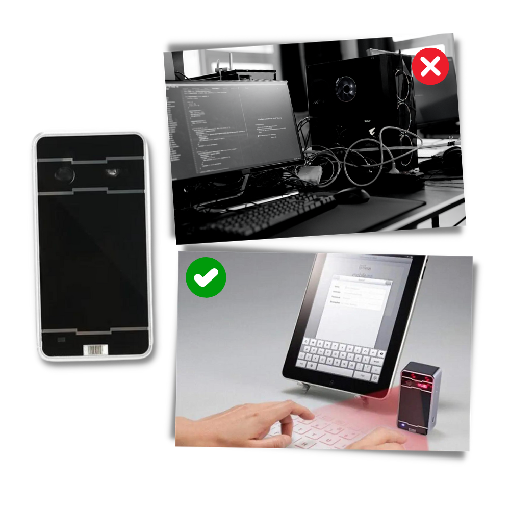 Portable holographic keyboard