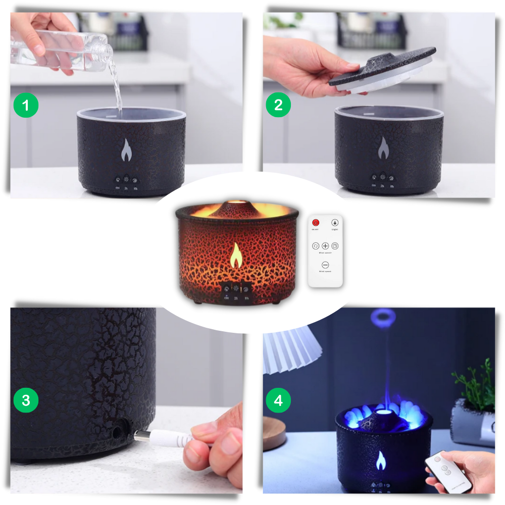 Relaxing volcano humidifier