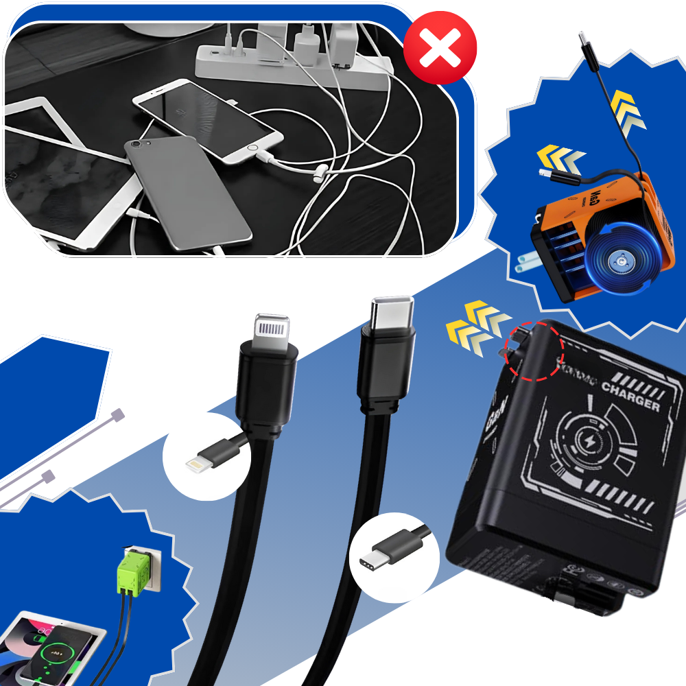 Retractable Cable Dual Charger