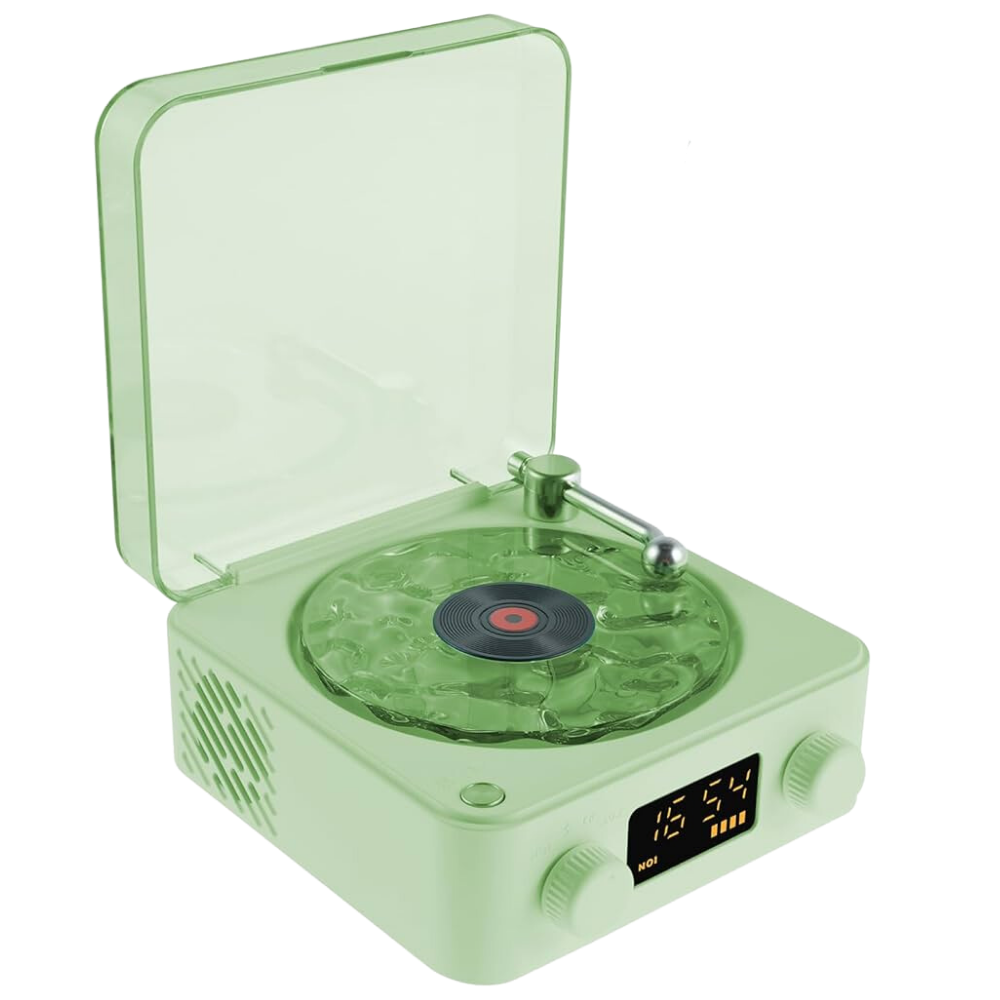 Retro-Style Waves Vinyl Player