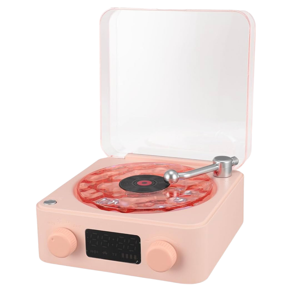 Retro-Style Waves Vinyl Player