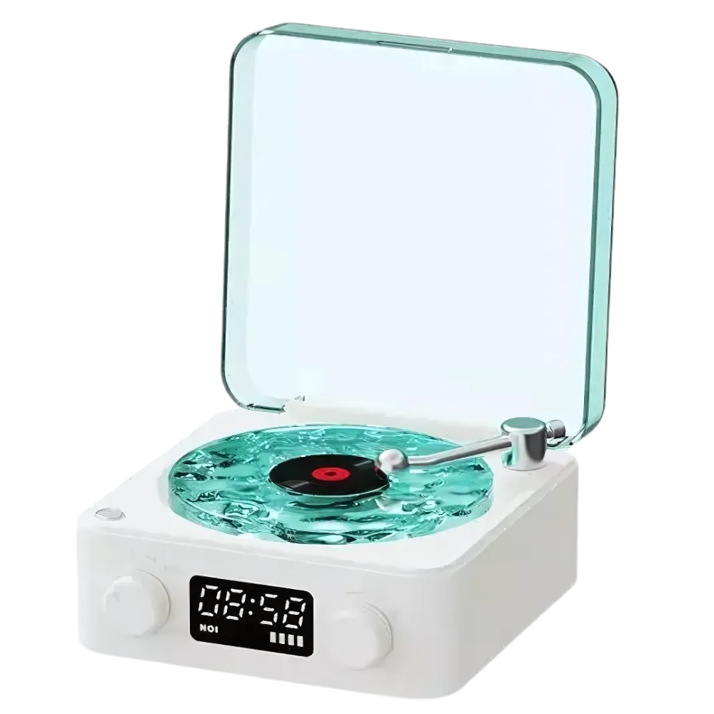 Retro-Style Waves Vinyl Player