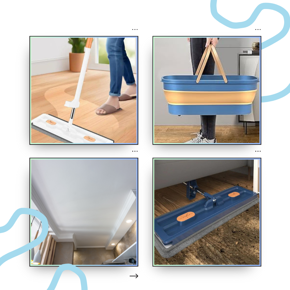 Self-wringing Flat Mop With Bucket